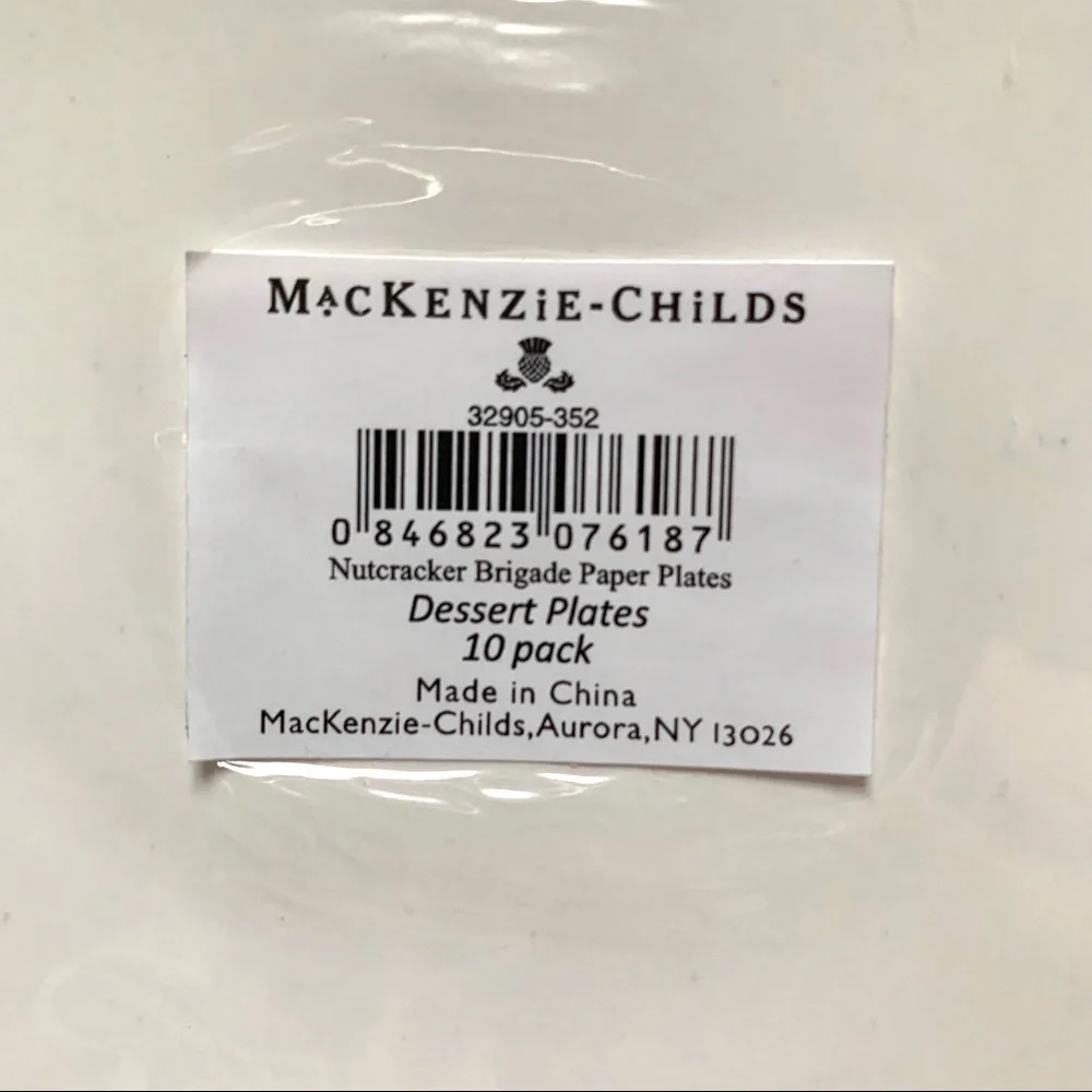 Mackenzie-Childs Nutcracker Brigade dessert plates HTF pkg of 10 plates